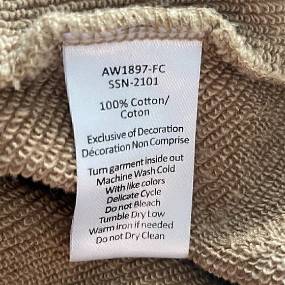 ATM Oversize Hooded Poncho Tan Cotton Pullover One Size - Picture 6 of 8